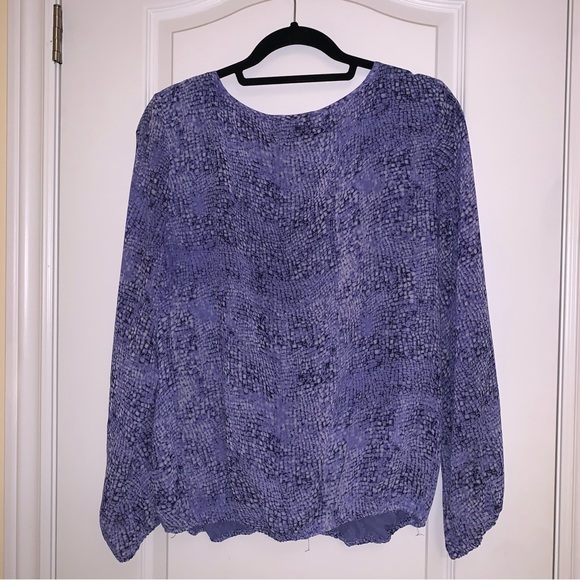 Vince Camuto Large Long Sleeve Purple Blouse - Picture 2 of 4